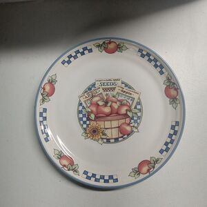 International Tableworks Dinner Plate Appletime Basket Spring Stoneware 11- inch